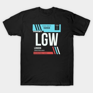 London (LGW) Airport Code Baggage Tag T-Shirt